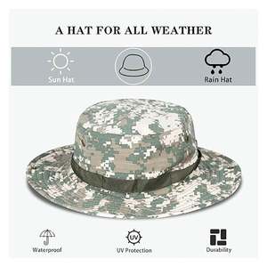 Sombrero de pescador de ala ancha para exteriores, para pesca y montañismo, con borde redondo, gorra de senderismo con estampado de camuflaje o liso, ¡Gran oferta! - Product Image 3