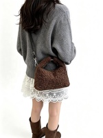 Sac hobo en polaire Teddy pour femme Zeyu, sac à bandoulière en sherpa doux pour l'hiver avec sangle amovible en PU, sac à main en fausse fourrure ODM
