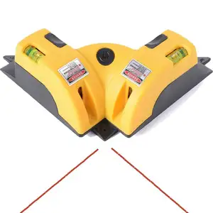 Right Angle 90 Degree Horizontal & Vertical Laser Level Line Projection Square Floor Tiling Level Laser with Two Bubbles