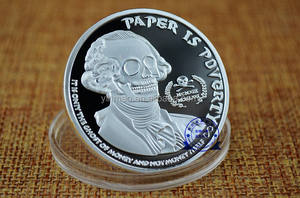 Paper Is Poverty Coin Moneda de token de alta calidad chapada en plata - Product Image 5