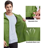 Chaquetas Impermeables para Hombre, Transpirables, Ligeras, Cortavientos con Capucha, Impermeable para Exteriores