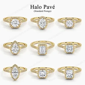 Gold Jewelry Customized Ring Different Design Required 9K 10K 18K Platinum White Rose Yellow Solid Gold AU585 14K Ring