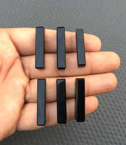 ที่น่าตื่นตาตื่นใจ6ชิ้นที่มีคุณภาพสูงพลอยนิลสีดำธรรมชาติสีดำเรียบรูปทรงดินสอ briolette ติดลูกปัดทำด้วยมือเครื่องประดับ - Product Image 4