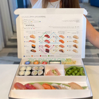 Boîte d'emballage en papier jetable pour sushis à emporter, boîte à lunch bento, boîte à sushis à emporter avec compartiments