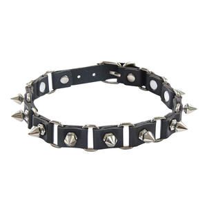 Jinlong Punk puntiagudo remachado cuello gargantilla cuello con cadena de clavícula Mujer - Product Image 5