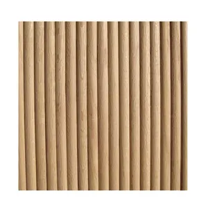 Panel pelapis kayu 3D dekorasi setengah bundar Panel kayu untuk dinding Interior