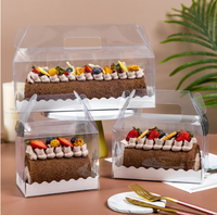 Boîte à gâteau en plastique avec poignée, 3, 4, 5 et 6 pouces, vente en gros, emballage pour mini-gâteaux et cupcakes