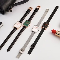 Offre Spéciale Original bracelet de montre en cuir ultra-mince élégance simple PVD montre à quartz en or rose DW montre minimaliste pour femmes