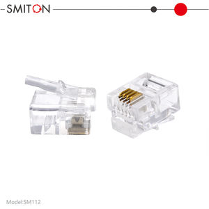 Connecteur modulaire téléphonique UTP Type RJ11 <span class=keywords><strong>CAT</strong></span>.3 6P4C en cuivre plaqué or pour connexions de câbles - Product Image 2