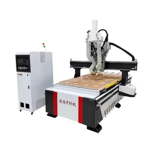 Máquina de fabricación de marcos de puertas de madera ATC 1325 1224 enrutador CNC en busca de agente Centro de mecanizado CNC dos procedimientos cuatro procedimientos