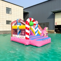 Château gonflable d'extérieur en promotion avec toboggan, château de saut Candy pour enfants