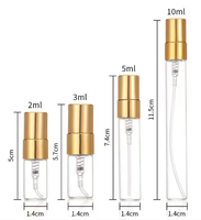Flacon pulvérisateur vide en verre transparent pour échantillons de parfum, atomiseur de test d'huile, emballage cosmétique fantaisie en gros, rond, 2 ml, 3 ml, 5 ml, 10 ml