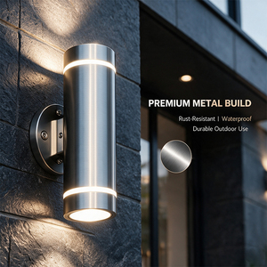 2*7W LED Durable Steel Outdoor GU10 Facade Wall Lights Wide Voltage AC85 265V White <strong>up</strong> <strong>Down</strong> for Commercial Entrance Lights - Product Image 3