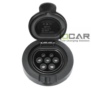 16A 32A Type 2 female socket for ev charging station TUV CE approved