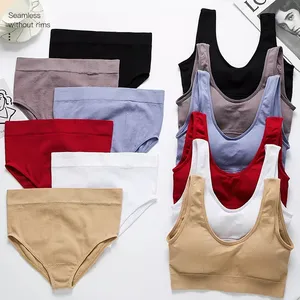 32 Ukuran Push Up Bralette Celana Dalam Ramah Kulit Combo Bra Berlapis Set Pakaian Dalam Berulir Celana Peregangan Setelan Bra Mulus