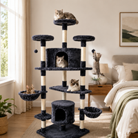 Arbre à chat extra haut directement de l'usine avec deux niches et hamacs latéraux