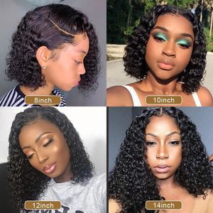 Perruques courtes bouclées <span class=keywords><strong>afro</strong></span> kinky en cheveux humains, Lace Front brésiliennes, vente en gros de perruques Lace Front péruviennes en cheveux humains - Product Image 5