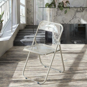 Sedia Pieghevole in Acrilico Trasparente Premium, Design Moderno e Minimalista <span class=keywords><strong>per</strong></span> <span class=keywords><strong>Arredamento</strong></span> Casa, Studio Fotografico, Negozio di <span class=keywords><strong>Abbigliamento</strong></span>, Trucco e Sala da Pranzo - Product Image 2