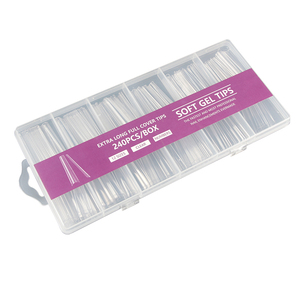 Puntas de Uñas Cuadradas Transparentes Tipo Ataúd, Talla XXXL, de ABS, para Extensión de Uñas de Gel Suave, Estilo Francés Natural - Product Image 5