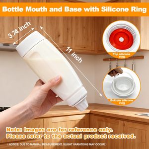 Silicone Hand Crank <b>Mixer</b> <b>Bottle</b> with Scale for Batter Cream & Muffin Mixing Pancake Batter Dispenser <b>Mixer</b> <b>Bottle</b> - Product Image 2
