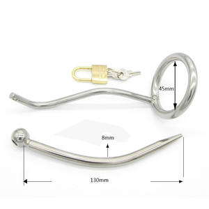 Alat Keperjakaan Pria dari Baja Anti Karat, Sangkar Keperjakaan Logam dengan Kateter Urin, Pengunci Penis, Mainan Seks untuk Pria - Product Image 5
