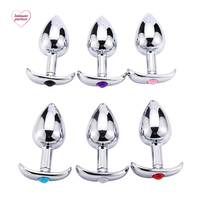Jouets sexuels : Plug anal en acier inoxydable lisse, Plug anal avec bijou en cristal, Entraîneur anal pour femmes/hommes, Godemiché anal pour adultes, Boutique de sex-toys