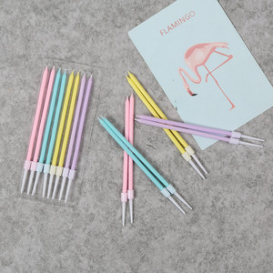 Rainbow Candle Pencil Shape Candles 8Pcs Birthday Party Decorations Gradient Color <b>Paraffin</b> Material - Product Image 4