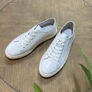Chaussures en cuir blanc pour homme, sur mesure, en cuir véritable, respirantes, antidérapantes, légères, été, grande taille, polyvalentes, bureau, carrière - Product Image 5