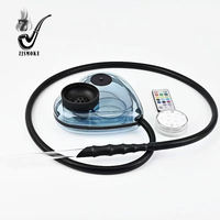 Chicha Narguilé Portable Complet en Acrylique Coloré en Forme de Cœur avec Lumières LED