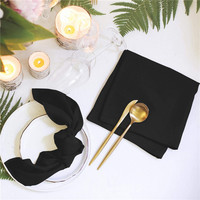Vente chaude 100% Polyester D'hôtel De Luxe De Tissu De Lin Noir Serviettes de Table Serviettes de Table En Tissu