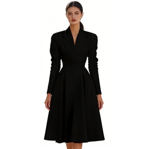 Nuevo Vestido Largo Elegante con Cuello en V Francés para Mujer, Prenda de Alta Calidad que Define la Cintura, Ropa de Moda Femenina - Product Image 4