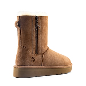 <span class=keywords><strong>Bottes</strong></span> en peau de mouton pour femmes avec fermeture éclair latérale, mi-mollet, semelle EVA, <span class=keywords><strong>bottes</strong></span> de neige pour l'hiver - Product Image 2