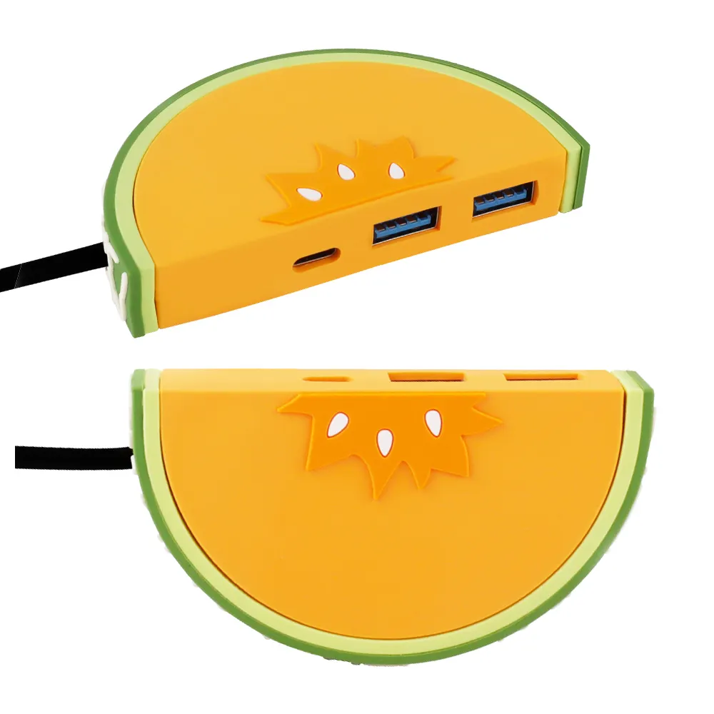Relatiegeschenk Schattig Fruit Avocado Usb Hub Docking Station Data Transfer 3 Poort USB-C 3.0 Usb Hub