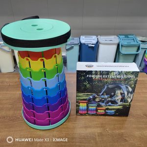 Sgabello Pieghevole Portatile da Esterno <span class=keywords><strong>2026</strong></span> Popolare, Sedia da Giardino, Sgabello da Escursionismo in Plastica Rosso Blu Giallo - Product Image 2