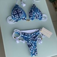GX02B Bikini à franges de haute qualité pour femmes, maillot de bain sexy, micro string, triangle, bandage, maillot de bain halter, bikini brésilien