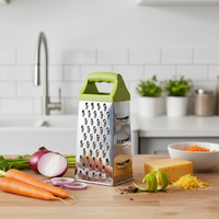 Râpe à 4 faces Oliva Line, hachoir à légumes écologique pour carottes, oignons, usage domestique, cuisine, acier inoxydable, plastique recyclé