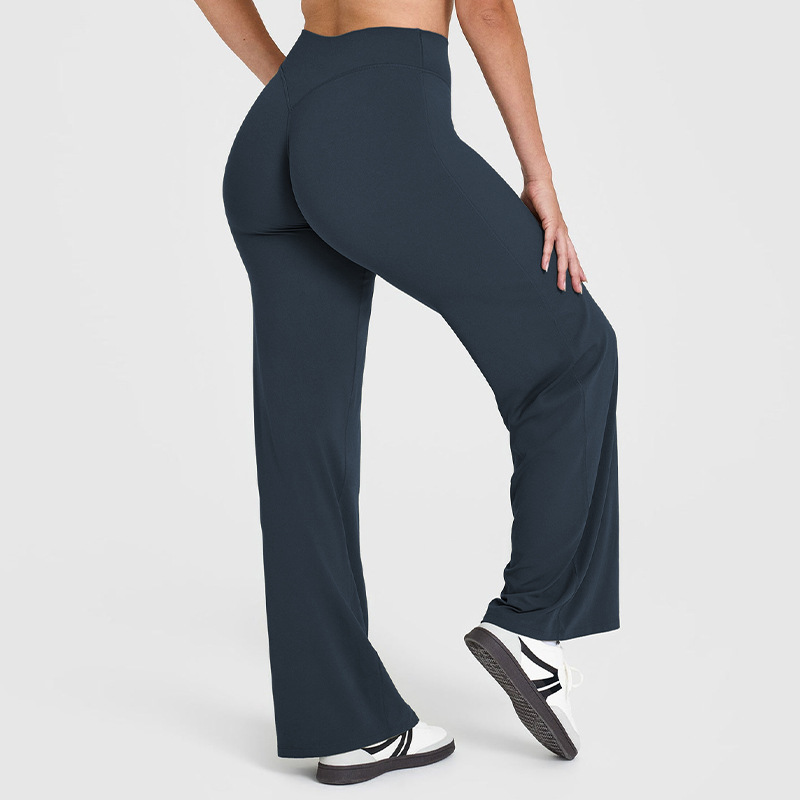 Custom Plus Size High Elastic Waist Butt Lifting Yoga Flare Leggings Full Length Women's Gym Fitness Pants