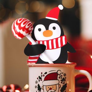 50 cartes décoratives en papier de Noël avec des pingouins et des bonhommes de neige, pour la fabrication de sucettes et de décorations de cadeaux, Nouvel An et Halloween - Product Image 4