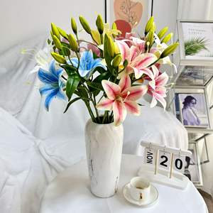 Flores Artificiales de Lirio Impresas en 3D de Marca, Medianas, 2 Cabezas, Directo de Fábrica, para Decoración de Pasillos de Boda y Suministros de Artesaní<span class=keywords><strong>a</strong></span> Floral para el Hogar - Product Image 4