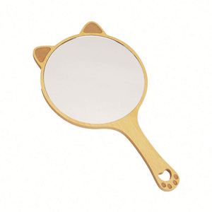 Mini maquillage en bois DIY 360 °   Miroir de table portable pliable sans cadre de 8 pouces avec support pour salle de bain, idéal comme cadeau - Product Image 3