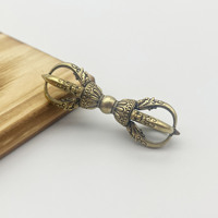 Vajra miniature en cuivre transfrontalier en forme de trompette, amulette portative, instrument de rituel religieux tibétain, objet artisanal Vajra