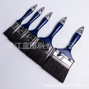 Pinceau plat en poils de porc Blueprint, bleu foncé, 15-24 mm, pour peinture et nettoyage - Product Image 4