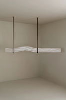 Suspension moderne personnalisée en albâtre ondulé linéaire, hauteur réglable, pour table, villa, salle à manger, îlot de cuisine, luminaire d'intérieur