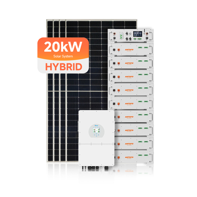 Complete Home Solar System Kit 10kw 12kw 15kw 20kw Hybrid Solar Battery Energy System10kwh 20kwh 30kwh 40kwh Lithium Batteries