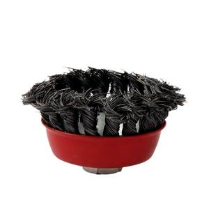 Brosse métallique en acier inoxydable en forme de coupelle 125 100 pour meuleuse d'angle, pour décapage de rouille et polissage - Product Image 5