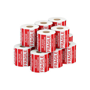 Etiquetas Rectangulares de Papel Esenciales con la Leyenda 'Frágil' para Empaquetar Artículos Delicados, Etiquetas de Advertencia Transparentes y Soluciones de Transporte Seguro - Product Image 1