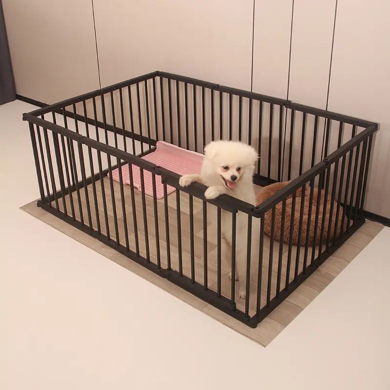 Kandang anjing Teddy Corgi dalam ruangan pagar logam dapat dilepas kandang anjing hewan peliharaan