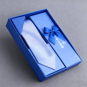 Logo personnalisé Noir Boîte d'emballage pour cravate en soie pour hommes Boîte cadeau pour cravate Boîte cadeau en papier d'emballage avec épingle papillon avec fenêtre en ruban - Product Image 5