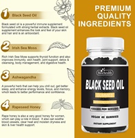 Gummies à l'huile de nigelle riches en vitamine C, extrait de miel, huile de nigelle et autres ingrédients pour renforcer la défense immunitaire