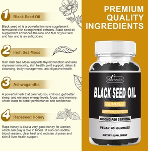 Gummies à l'huile de nigelle riches en <span class=keywords><strong>vitamine</strong></span> C, extrait de miel, huile de nigelle et autres ingrédients pour renforcer la défense <span class=keywords><strong>immunitaire</strong></span> - Product Image 3